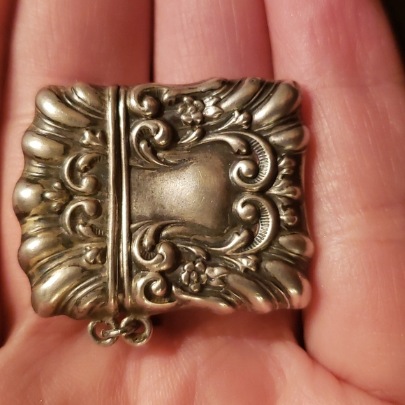 Antique Sterling GORGEOUS waves, flowers Stamp safe 😍🥰 - Picture 12 of 14